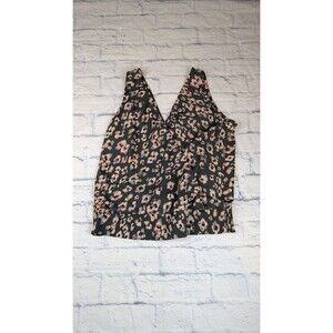 Allison Joy Wrap Elastic Bottom Floral Tank Top M V-neck Floral Boho Indie